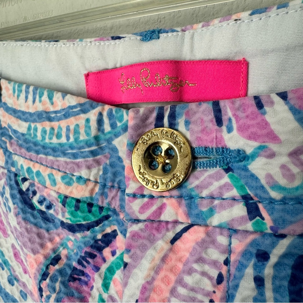 Lilly Pulitzer The Buttercup Shorts Size 2 Happy as a Clam Print Scalloped Pink - Picture 3 of 12